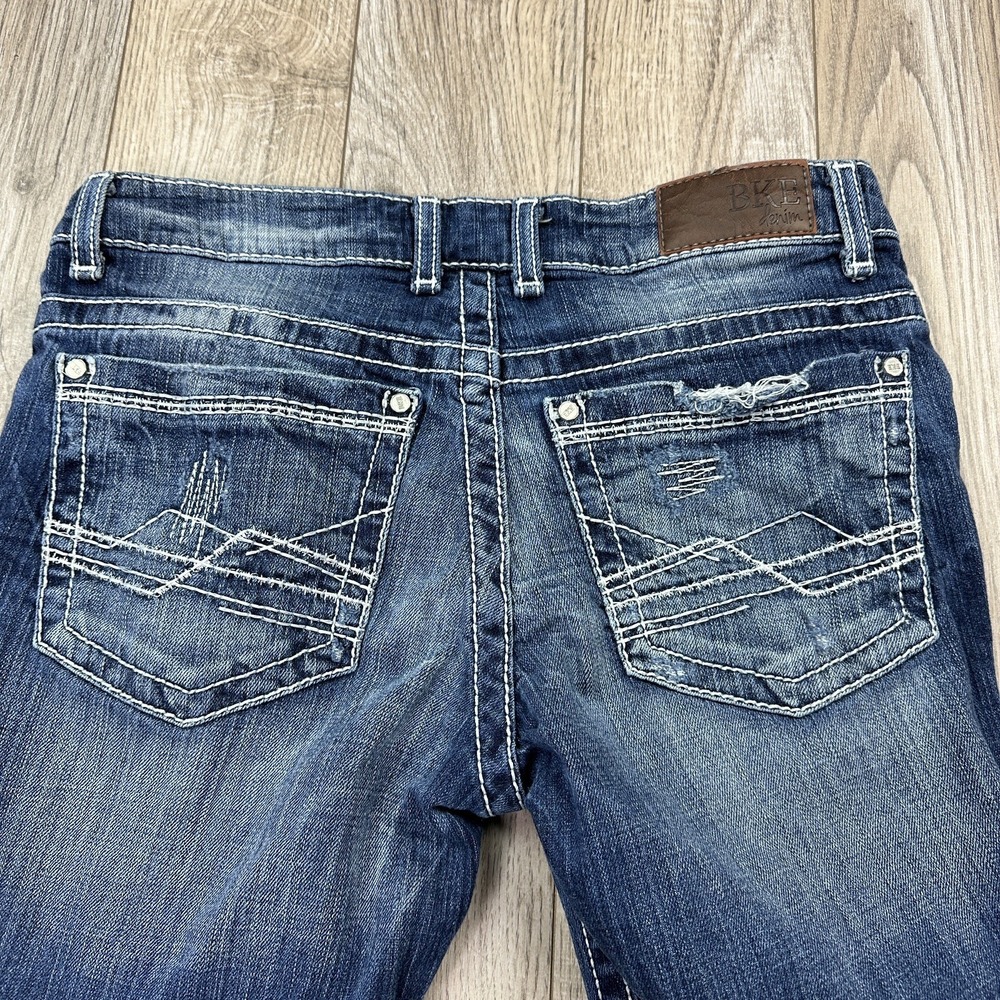 BKE Culture Capri Jeans Women 28 Distressed Bootcut Blue Denim - Picture 13 of 16